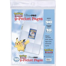 Ultra Pro Pokémon - Feuilles de classeur | Accessoire Cartes à Collectionner | 10 Pages | 9 Pochettes | Capacité 180 Cartes