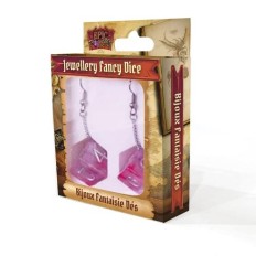 Bijoux - Boucles d'oreilles Dés Galaxy D6 - Rose