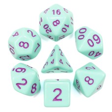 Lot de 7 dés multiformat  16mm- Rose menthe