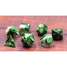 Lot de 7 dés  Emerald White Jade