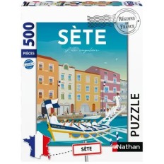 NATHAN PUZZLE 500 PIECES - AFFICHE DE SETE - LOUIS L'AFFICHE - COLLECTION REGIONS DE FRANCE