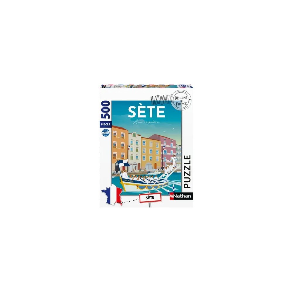 NATHAN PUZZLE 500 PIECES - AFFICHE DE SETE - LOUIS L'AFFICHE - COLLECTION REGIONS DE FRANCE