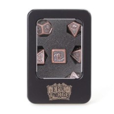 Lot 7 dés métal 16mm (boite métal) - devil eye bronze