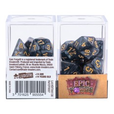 Lot de 7 Dés multiformat en boîte  Noir nacré et or