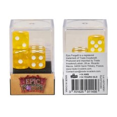 Lot de 5 Dés 6 faces- Jaune Transparent