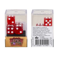 Lot de 5 Dés 6 faces - Rouge Transparent