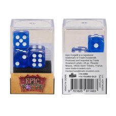 Lot de 5 Dés 6 faces- Bleu Transparent