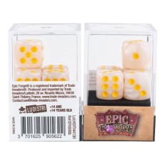Lot de 5 dés 6 faces – White Pearl