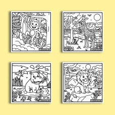 Lot de 4 coloriages velours les Villes du Monde
