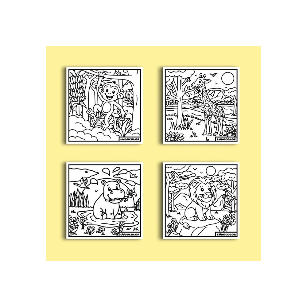 Lot de 4 coloriages velours les Villes du Monde