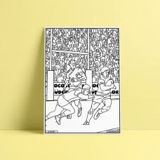 Coloriage - Le rugby - Tableau à colorier - Avec contours velours noir